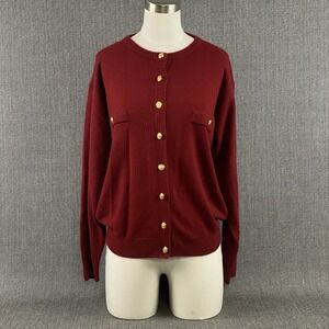 Milano ‎ Design Group Women's Burgundy Sweater Cardigan Size: L